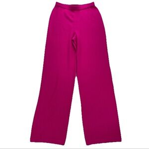 St. John Collection Magenta Hot Pink Santana Knit Pants Women's Size Small Flaw